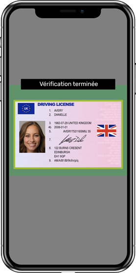 UK drivers license captured on mobile device