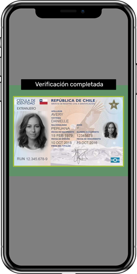 chilean drivers license being scanned on mobile device