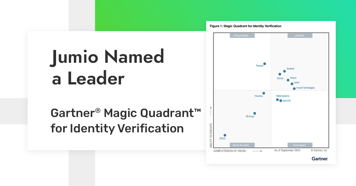 Jumio Named a Leader in the 2024 Gartner® Magic Quadrant™ for Identity