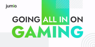 Jumio logo. Graphic text reads: Going all in on Gaming